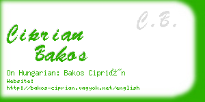 ciprian bakos business card